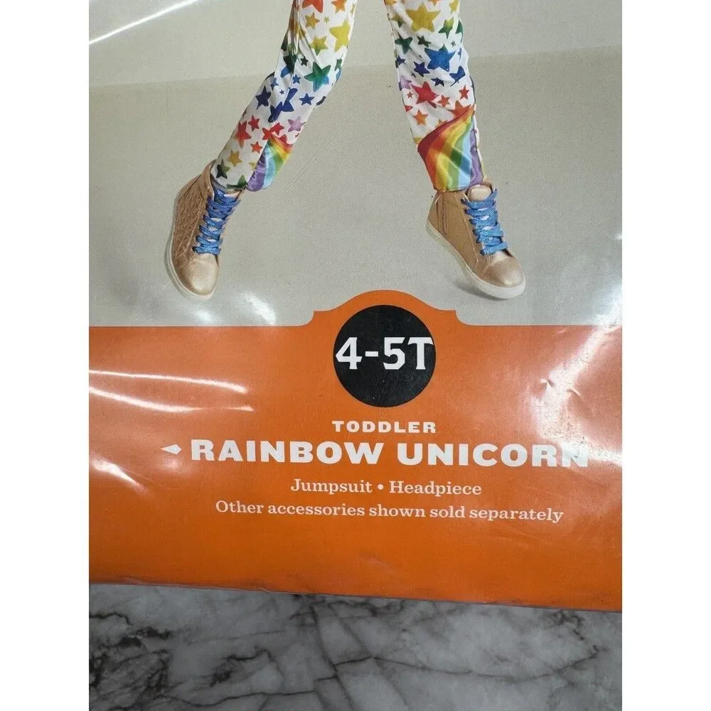 Toddler Rainbow Stars Unicorn Halloween Costume #01